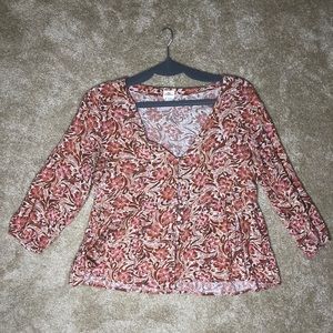 O’Neill Pink/Rust Floral Blouse